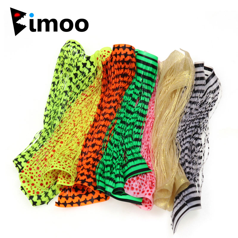 Bimoo Grizzly Barred Rubber Flutter Silicone Legs For Tying Streamer Nymph Fly Rubber Jigs Spinner Buzzbait Lure Silicone Skirts