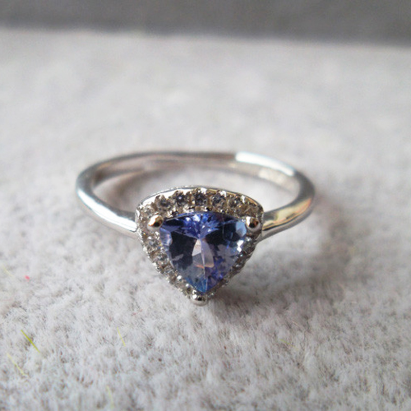 Natural Tanzanite Ring for Woman 5mm Natural Tanzanite Silver Ring Vintage Tanzanite Wedding Ring Natural Tanzanite Jewelry