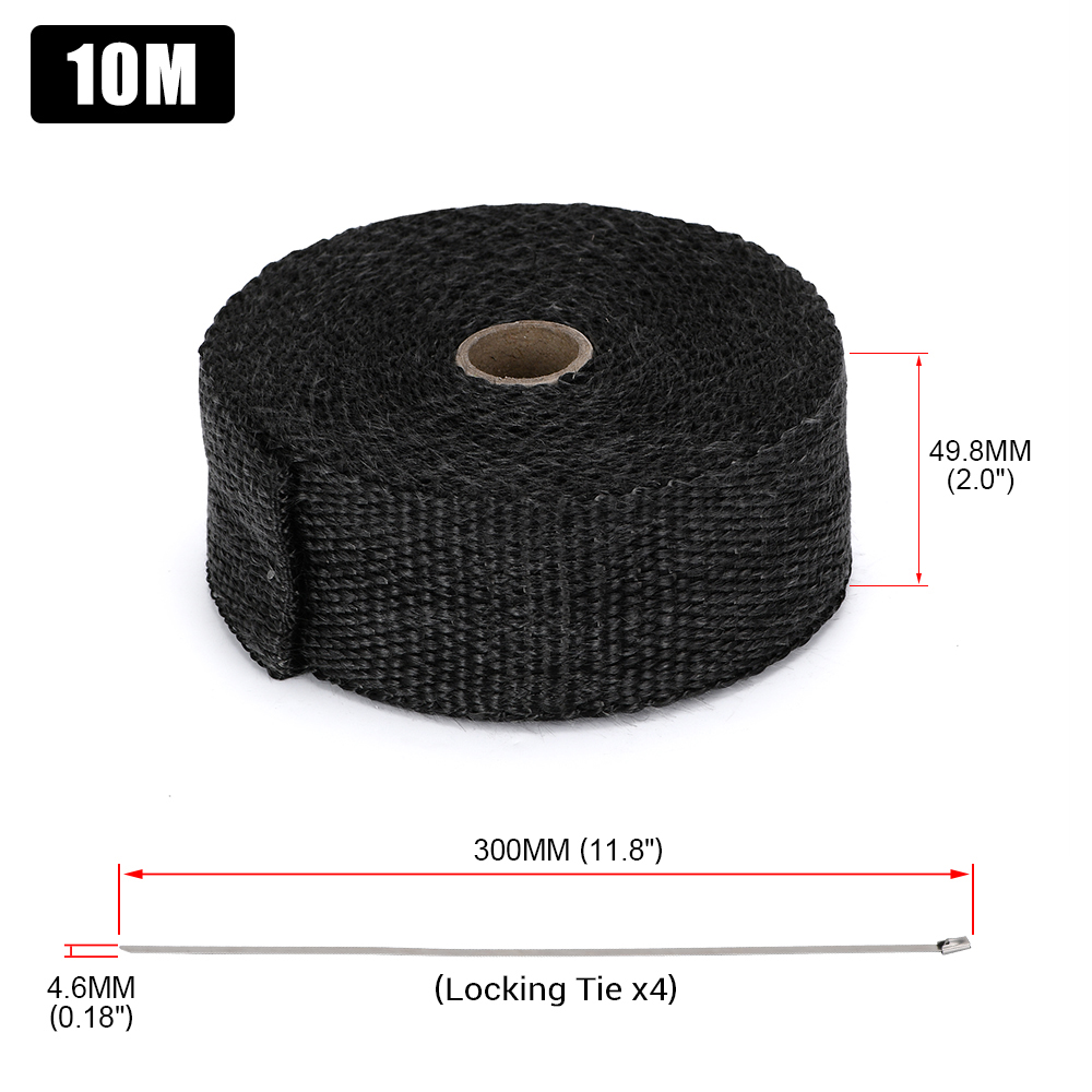 WLR - 2" *10meter Thermal Wrap,exhaust insulating wrap ,header wrap ,exhaust pipe wrap + 4 pcs Ties WLR1810