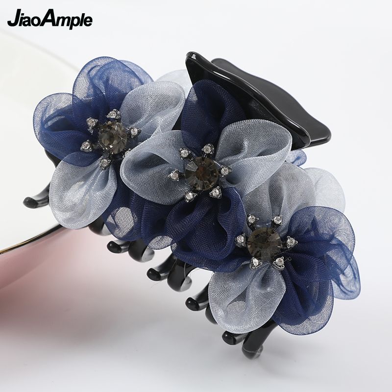 Women's Juan Yarn Flowers Hair Clips Korean Elegant Hairpin Ladies Beauty Accessories Wash Tools Girl Hair Accessories Hair Band