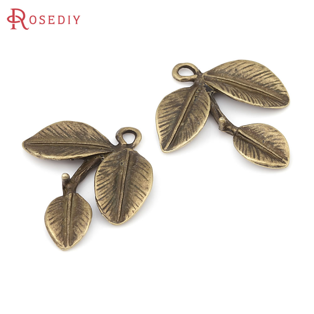 20PCS Gold Color Zinc Alloy Tree Leaf Leaves Charms Pendants High Quality Diy Jewelry Making Necklace Earrings Accessories