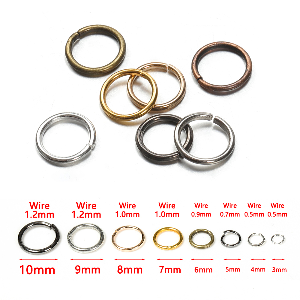 200pcs/lot 3 4 5 6 8 10 mm Jump Rings Split Rings Single Circle Open Loop Connectors Diy Accessories for Jewelry Making Supplies