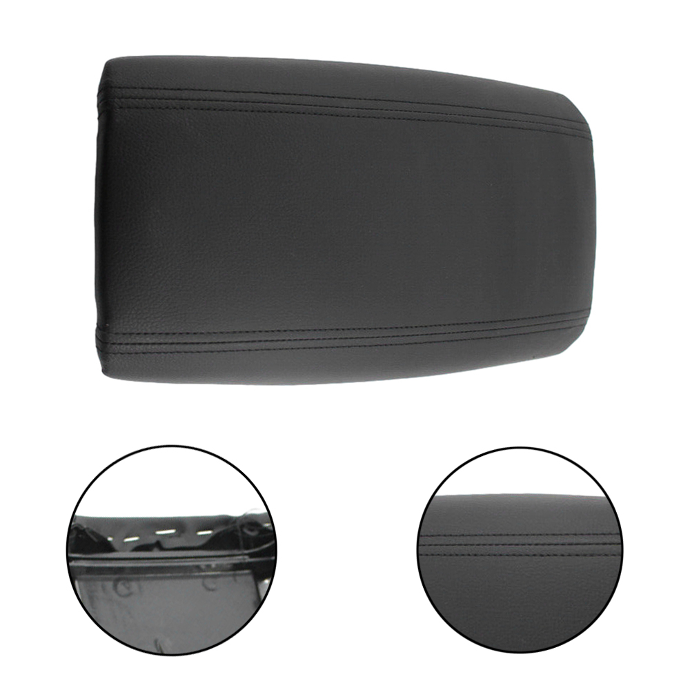 Leather Car Armrest Cover Lid Center Console Arm Rest Cover for S80 Sedan 1999 2000 2001 2002 2003 2004 2005 2006 Black