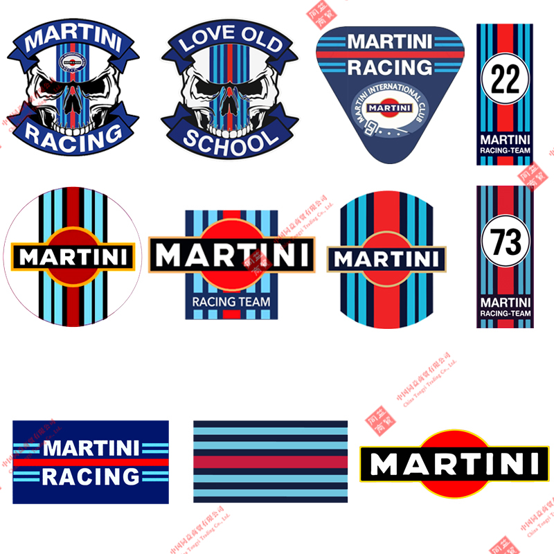 Creative MARTINI Sunscreen Signs Car Sticker Auto Motocross Racing Off-road Laptop Trunk Helmet PVC Stickers Decal Decor