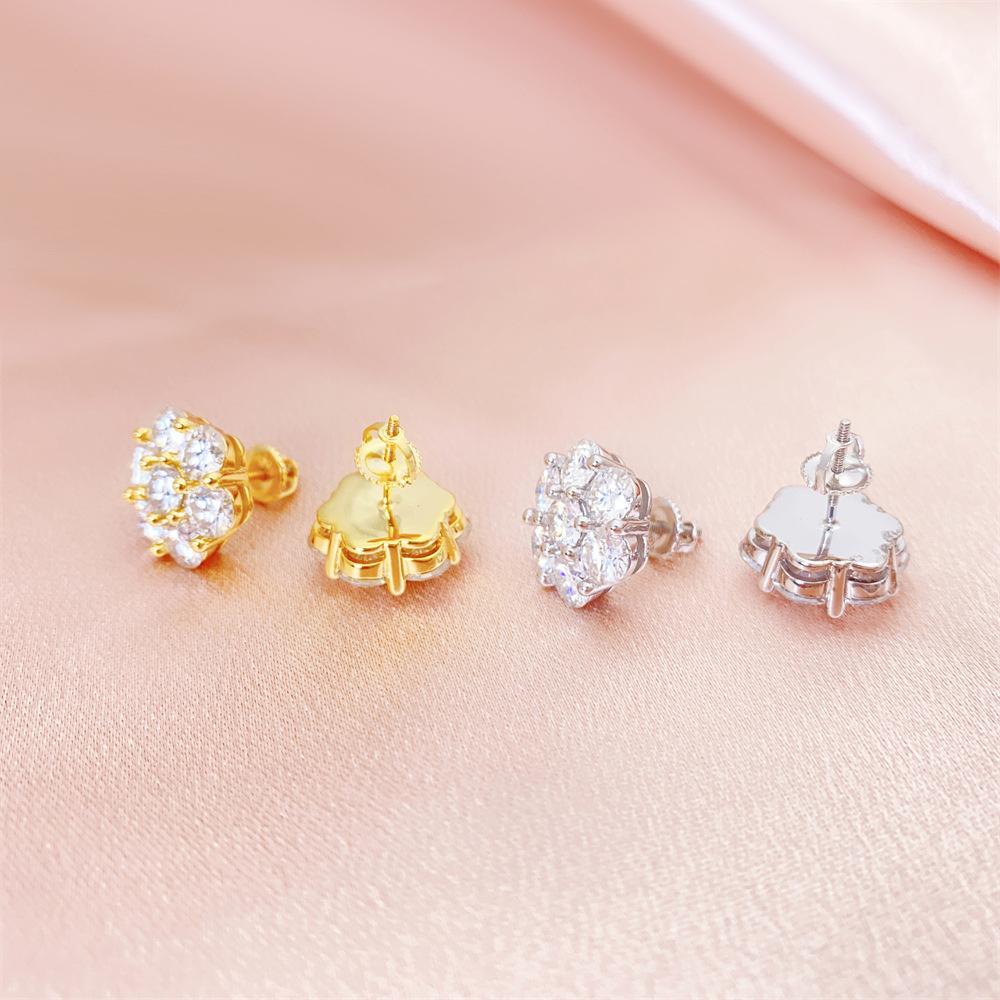 7ct D Color Moissanite Stud Earrings For Men Women S925 Sterling Silver Screw Earrings Original Certified Hip Hop Trendy Jewelry