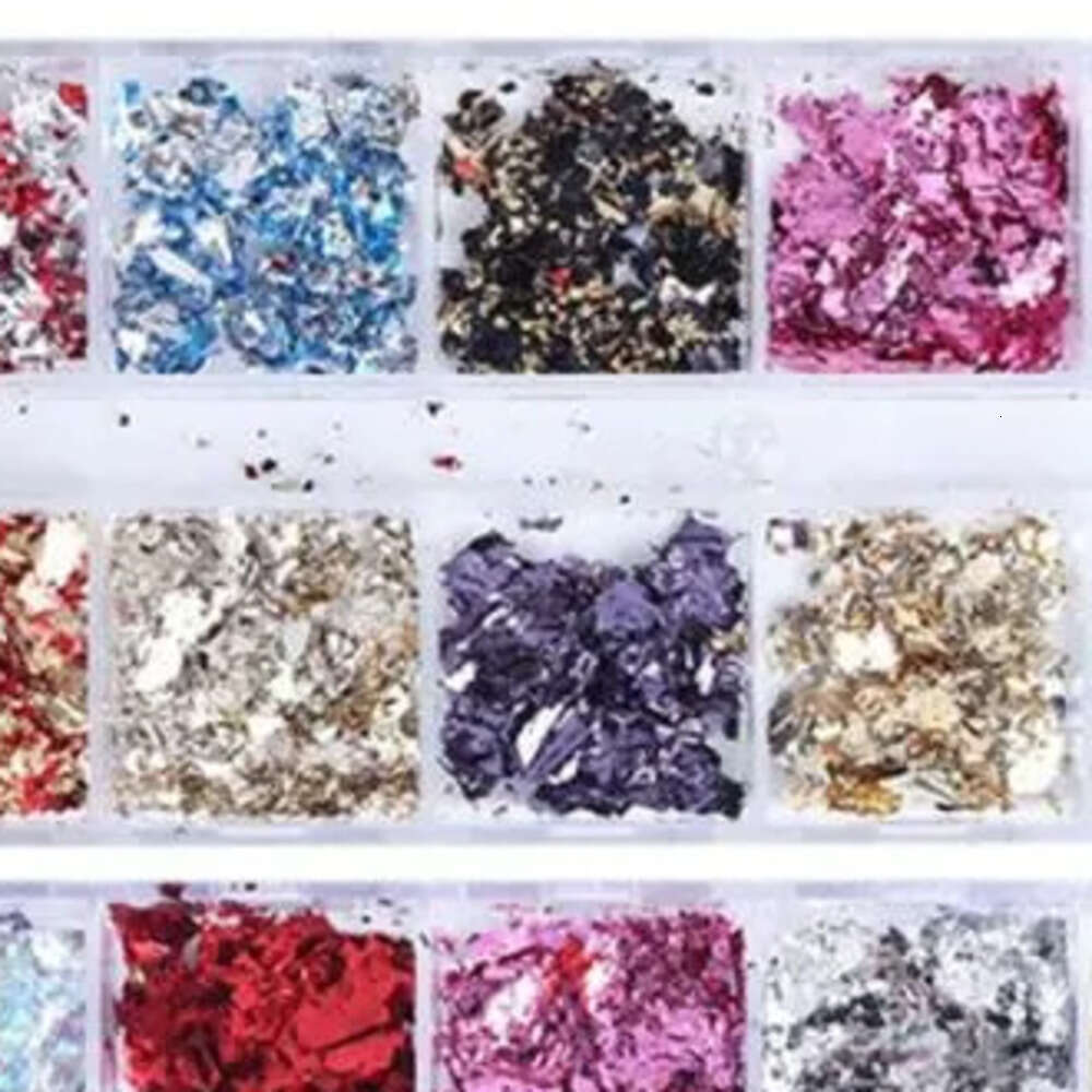 Gold Silver Red Nail Art Foil Paper Irregular Aluminum Nails Sticker Manicures Glitter Gel Polish Fingernail Decoration Decoracion De Unas De Gel Con 