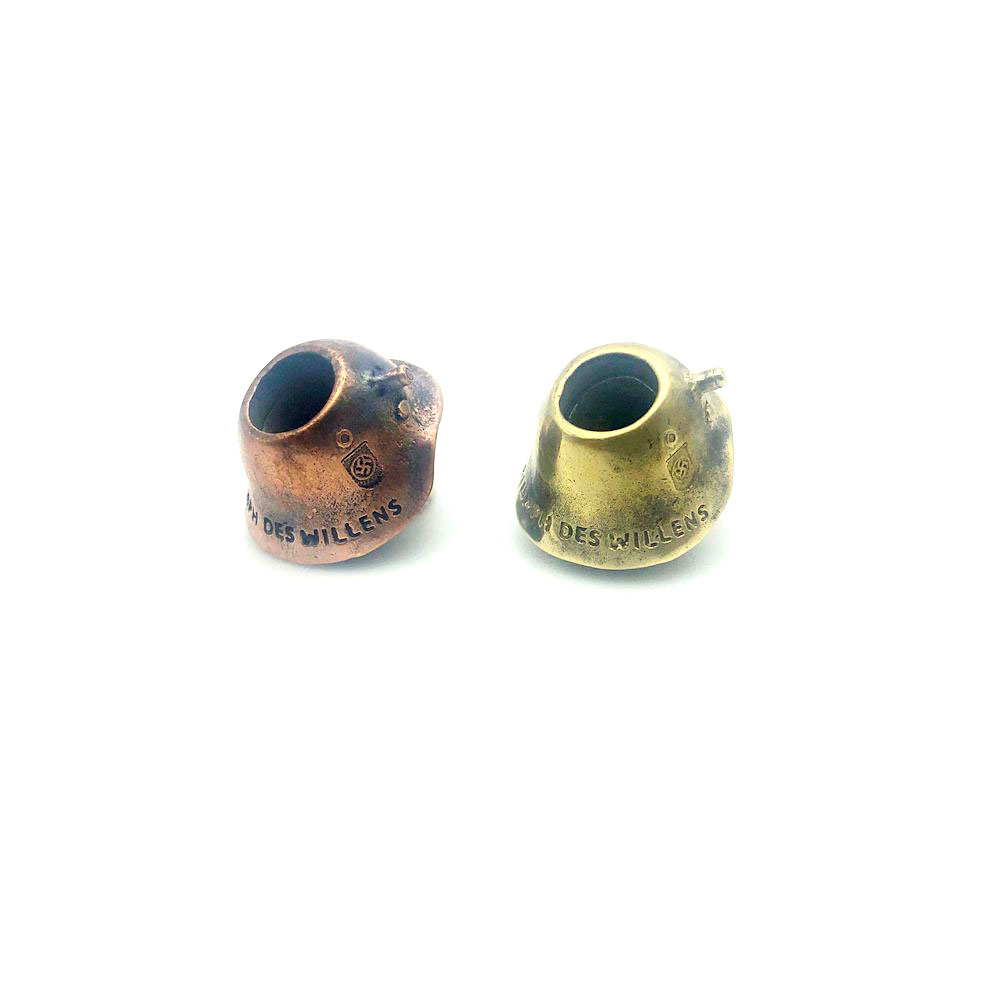 White Brass Copper Skull War Soldier Knife Beads Outdoors EDC Gears Exquisite Paracord Lanyard Pendants Key Rings DIY Accessory