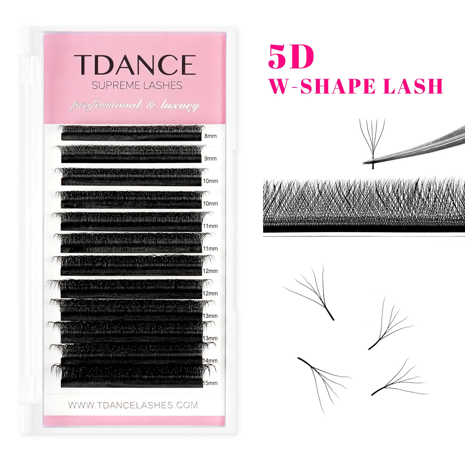 TDANCE 3D 4D 5D 6D Premade Fans Eyelash Extension W Style Faux Mink Natural Soft Bloom Lash Automatic Flowering Volume Eyelashes 240624