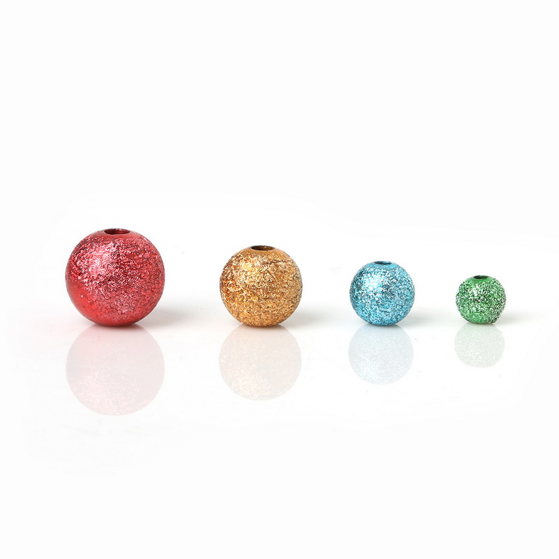 6mm/8mm/10mm/12mm Gold/Silver Color Mixed Round Spacer Beads Frosted Ball End Seed Beads For Jewelry Making Necklace Bracelet