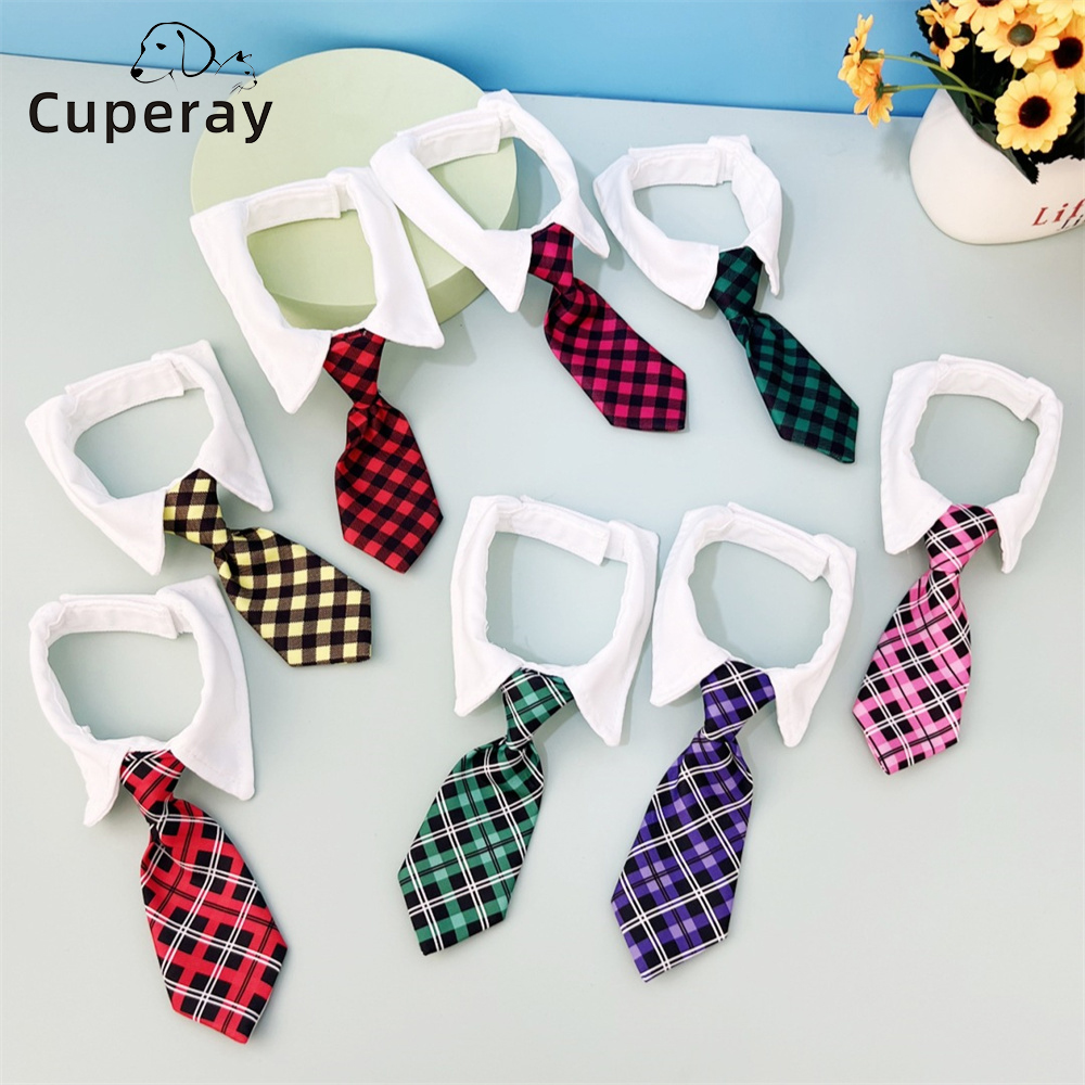 Cat Dog Tie with Collar Adjustable Cat Ties Collars for Cats and Puppy Grooming Ties Birthday Holiday Festival Party Accessories