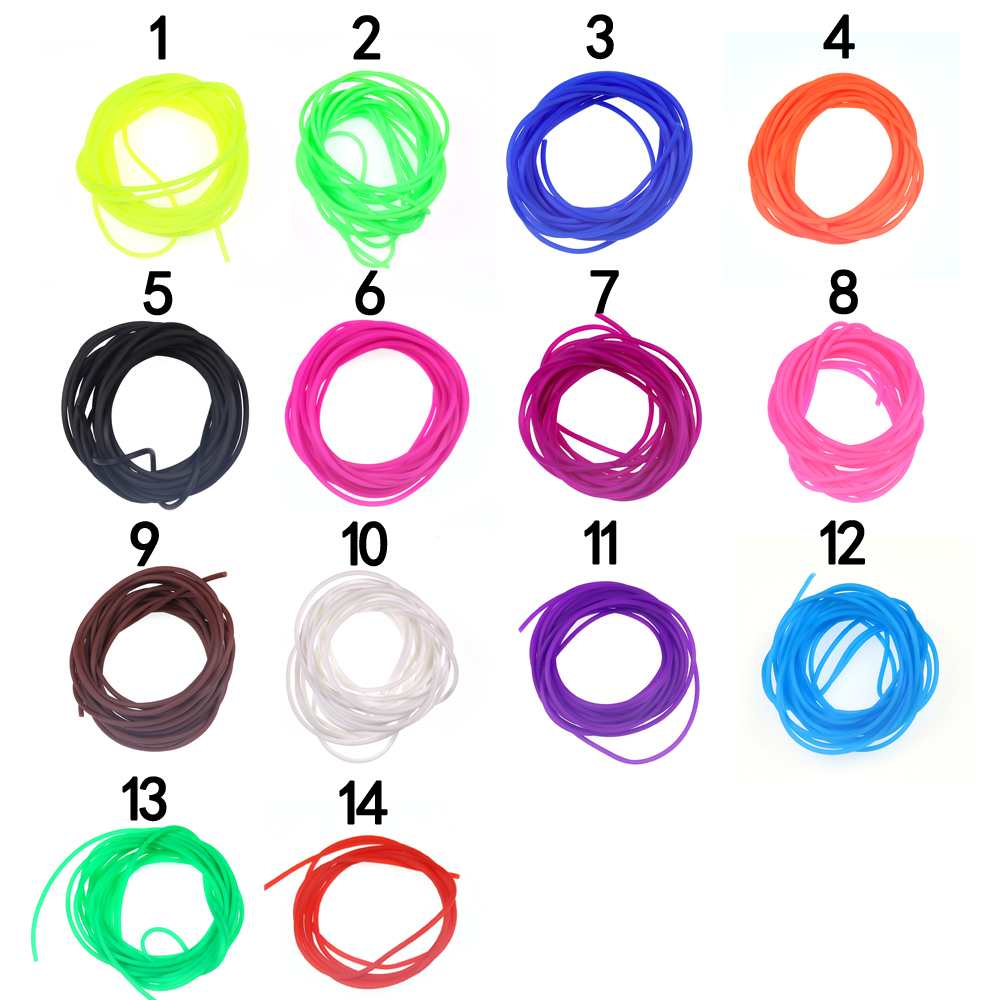 Bimoo 4m/pack 2mm Soft Elastic Thin Film Silicone Tube for Nymph Worm Skin Fishing Rig Sleeve Sabiki Making Fly Tying Material