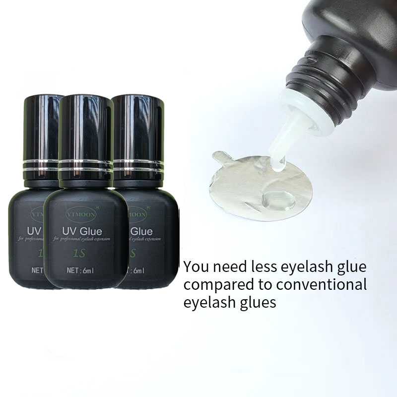 3PCS 6ml UV GLUE For Eyelash Extensions False Lash Adhesive 1S Fast Drying Strong Long Lasting Microwave Phototherapy Supplies