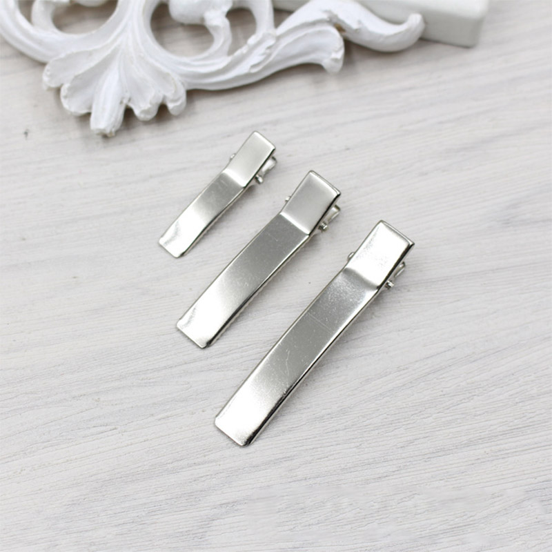 1 pack Wholesale Blank Metal Barrettes Findings 3.5cm 5cm 6cm Metal Hairgrips Charm Hair Accessories DIY Hairwear Making