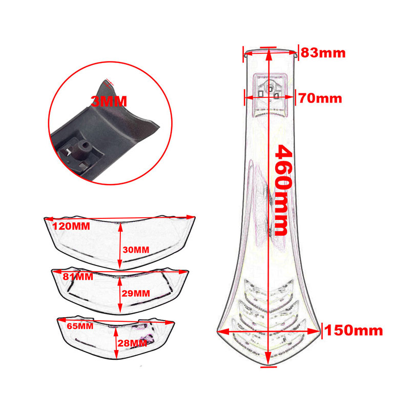 GTV300 Motorcycle Accessories Front Horn Head Fairing Cover Tie Belt Airvent BracketFit For VESPA GTS125 GTS250 GTS300 2019-2022