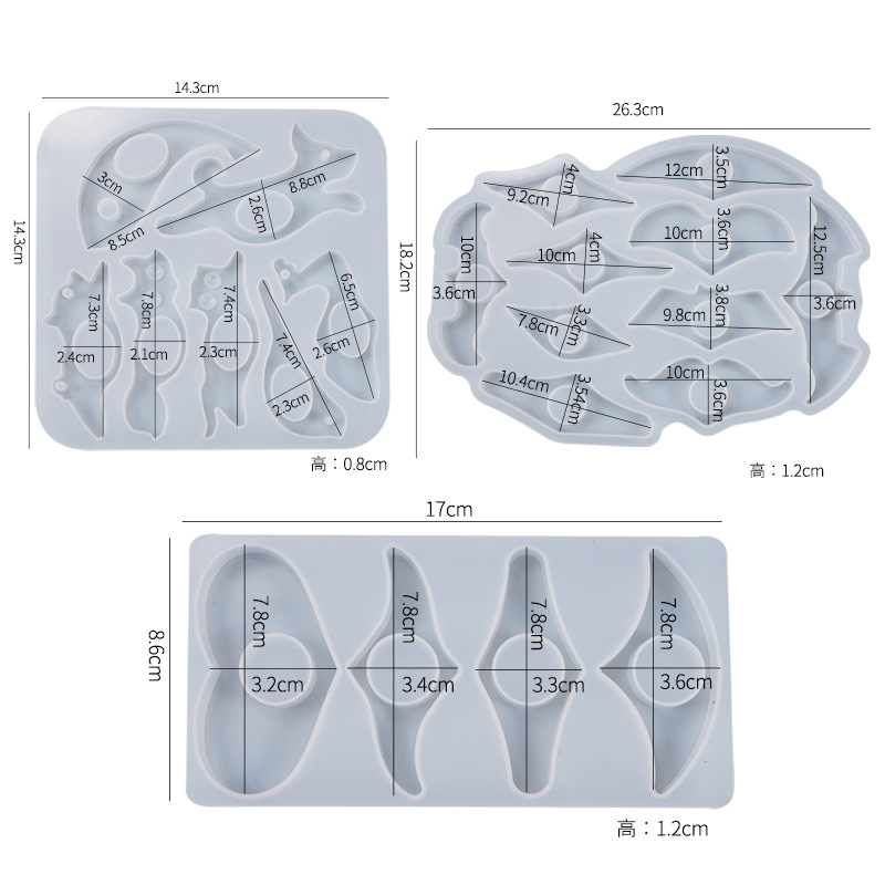 DIY Crystal Mirror Silicone Mold Multi-style Book Ring Reading Tools Rings Mold For Jewelry Making