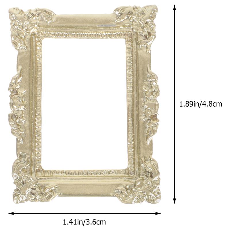 10Pcs Mini DIY Resin Craft Vintage Picture Miniature Frame Accessories Photo Props 4.8x3.6cm H260306