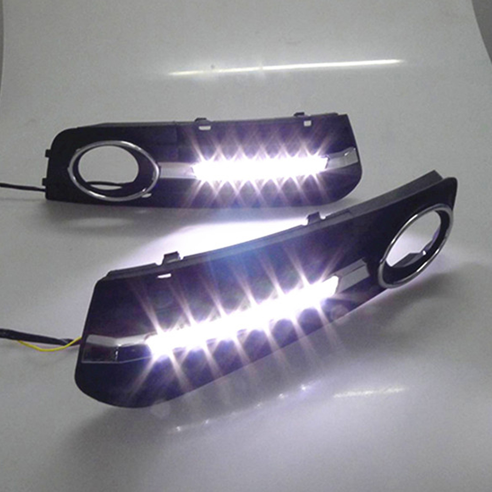 Car-Styling LED DRL Daytime Running Light Daylight Fog Lamp Cover with turn signal For Audi A4 A4L B8 2009 2010 2011 2012