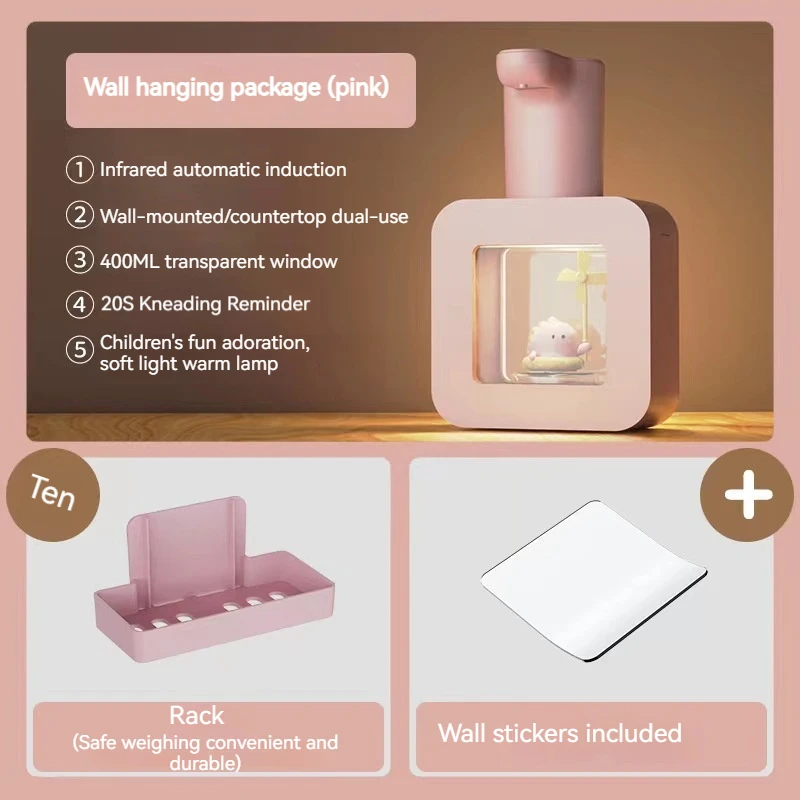 New Automatic Soap Dispenser Cute Pet Contact Free Hand Sanitizer USB Charging 400ml Liquid Dispensers Wash Handtizer Personal