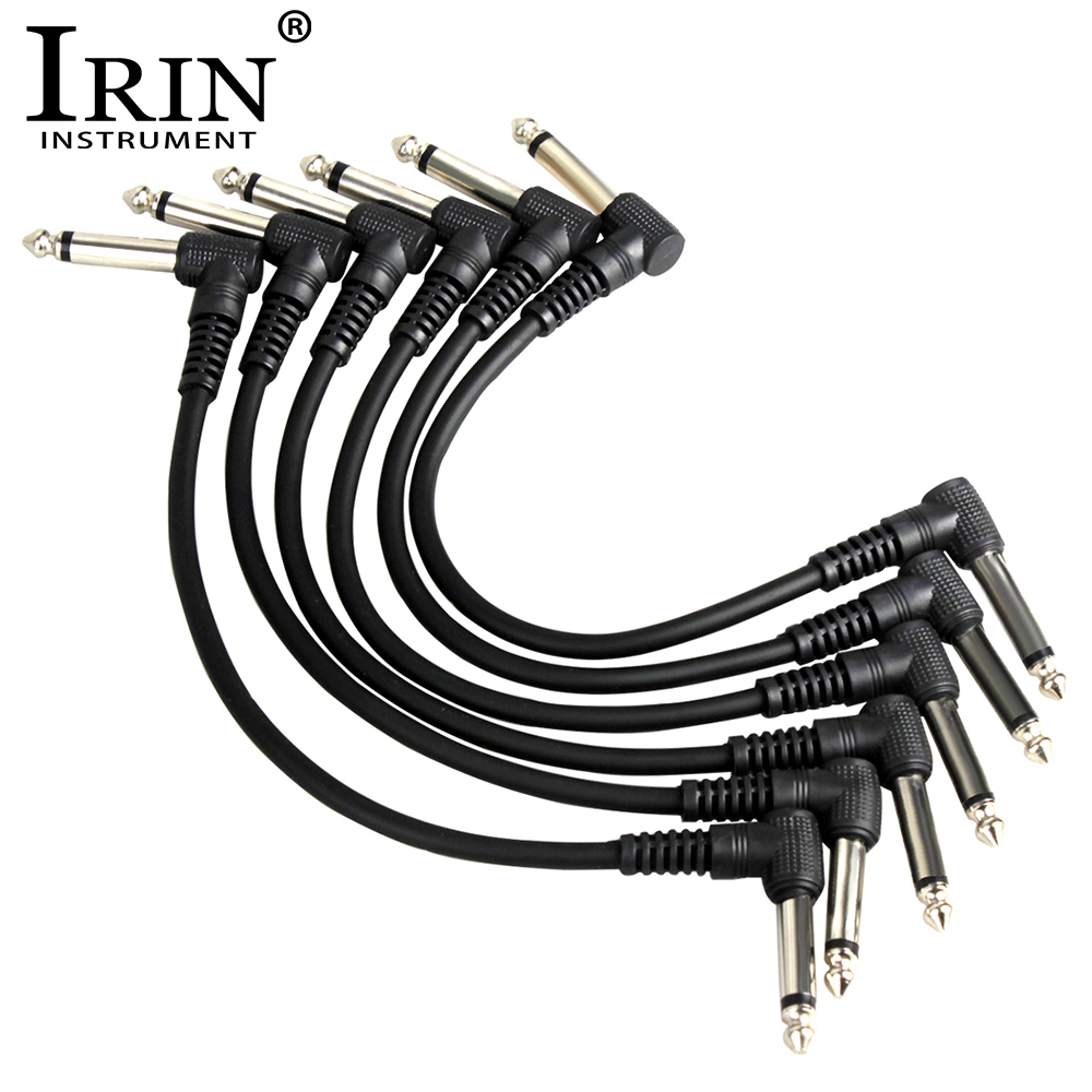 IRIN Guitar Effect Pedal Patch Connecting Cables Line 6.35mm Pedal Cable 21Cm Right Angle Cord Copper Wire Guitar Accessories