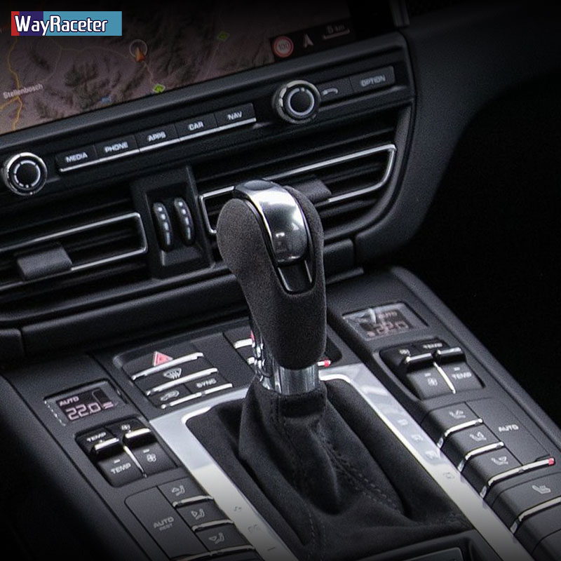 Ultrasuede Top Suede Wrap Gear Shift Knob Trim Cover For Porsche Macan 95B Panamera 970 718 911 Boxster Cayman Accessories