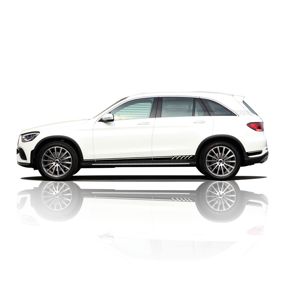 Car Sticker C63 Style Side Door Stripe Body Sport Racing Decal for Mercedes Benz GLC Class X253 Coupe C253 AMG Accessories