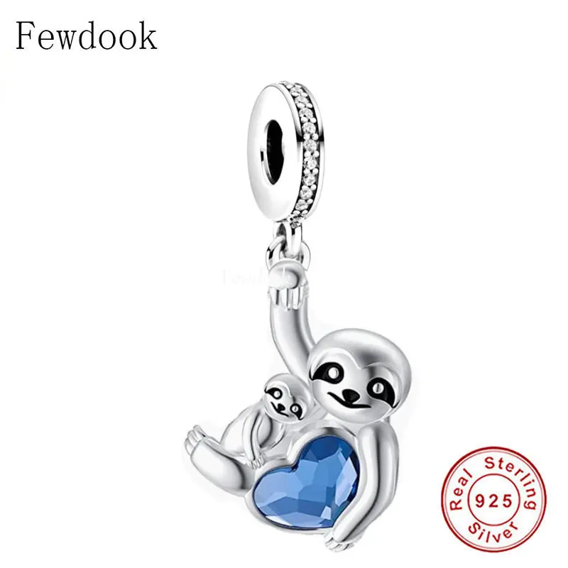 FC Jewelry Fit Original Charm Bracelet 925 Sterling Silver Mother Love Baby Sisters Are Friends Sloth Bead For Making Berloque