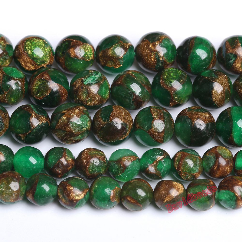 Natural Lake Blue Red Green Cloisonne Stone Round Loose Beads 15 Inches 6 8 10mm Pick Size Beads for Jewelry Making DIY Bracelet