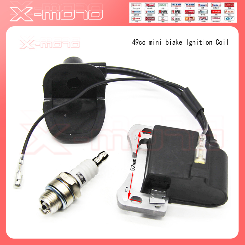 Performance IGNITION COIL for 43cc 47cc 49cc Mini Quad Pocket Dirt Bike ATV 2-Stroke Engine part with L7T/BM6A spark plug