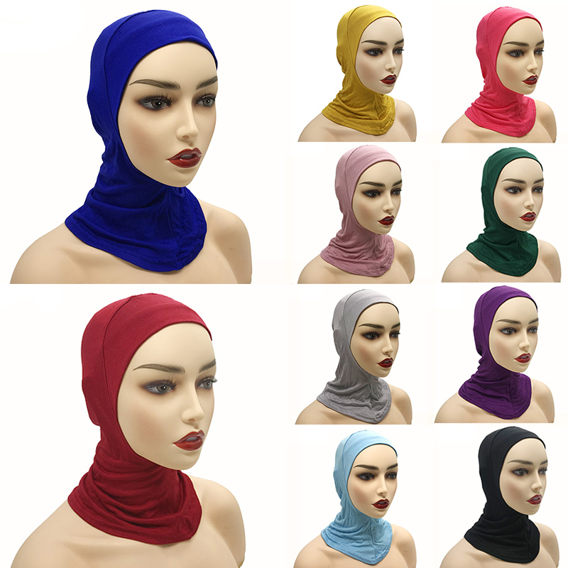 Underscarf Hot sale Soft Muslim Full Cover Inner Women's Hijab Cap Headscarf Islamic Long Shawl Wrap Neck Head Bonnet Hat