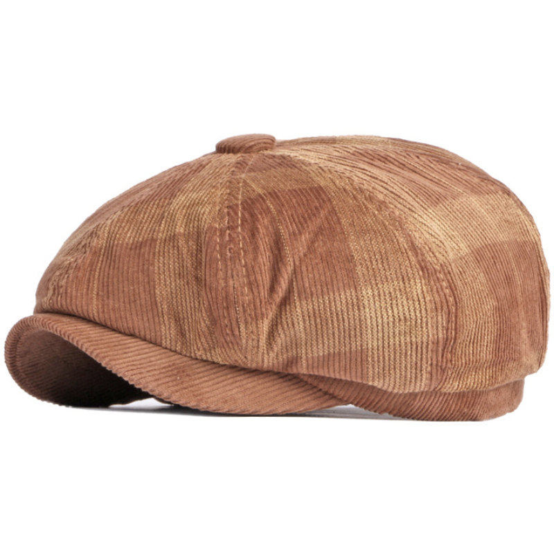 HT3853 Berets Spring Autumn Men Women Cap Male Female Artist Painter Beret Hat Flat Beret Cap Plaid Octagonal Cap