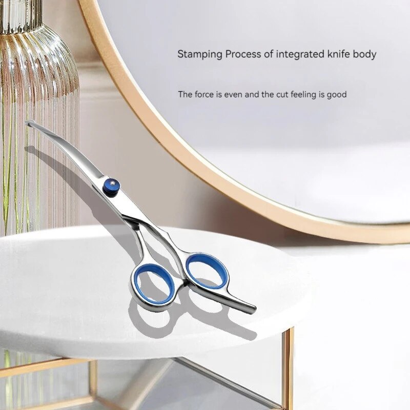 Curved Scissors Round Head Barber Scissors Home Hairdressing Scissors Shaving Scissors Hairdressing Tools