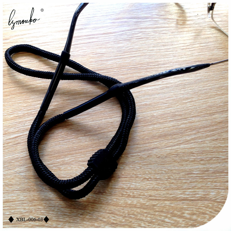Lymouko Black Mountaineering Sport Fixed Protect Glasses String Cord Holder Sunglasses for Polyester Lanyard Neck Rope Strap
