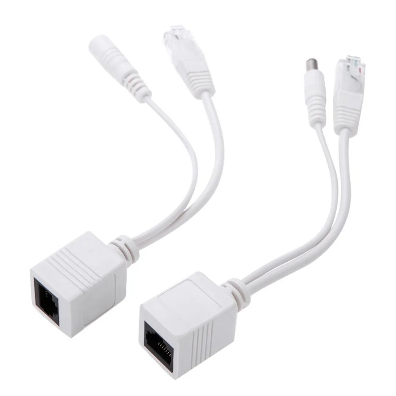 POE Adapter cable RJ45 Injector Splitter Kit Tape Screened Passive Power Over Ethernet12-48v Synthesizer Separator Combiner