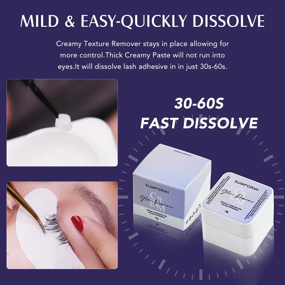 SUMFORMI Low Smell 10g Eyelash Adhesive Removing Cream No stimulation Fast Cleaning Makeup r Grafting Eyelash Adhesive Gel 240624