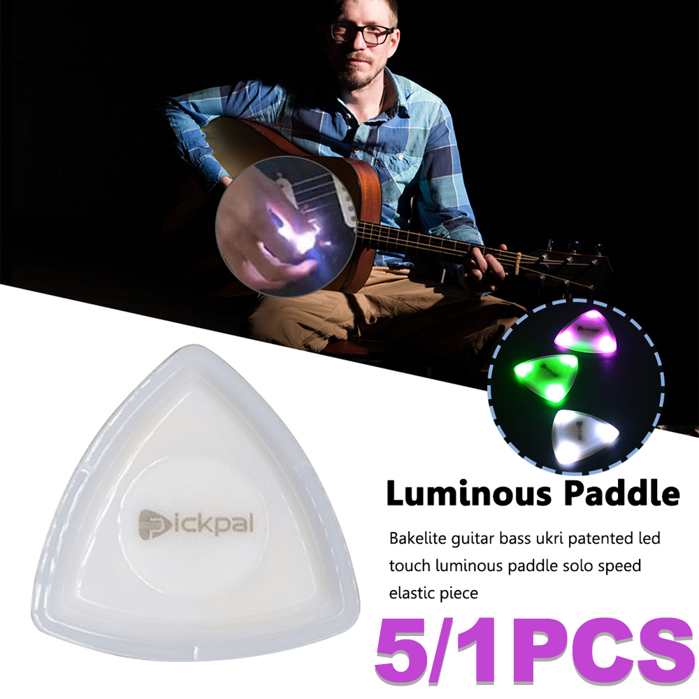 2PCS/1PCS LED Glowing Guitar Pick Food-Grade Plastic Guitar Touch Luminous Pick Musical Stringed Instrument Glowing Plectrum