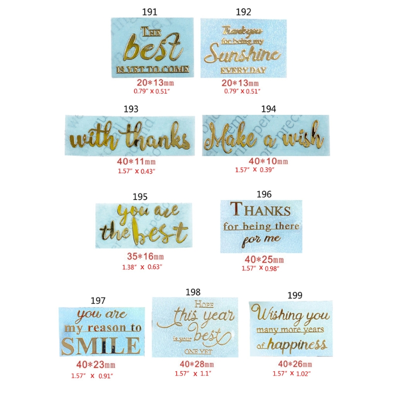 10 Sheets English Letters Blessing Words Metal Stickers Epoxy Resin Mold Fillings DIY Crafts Jewelry Making Material Filler