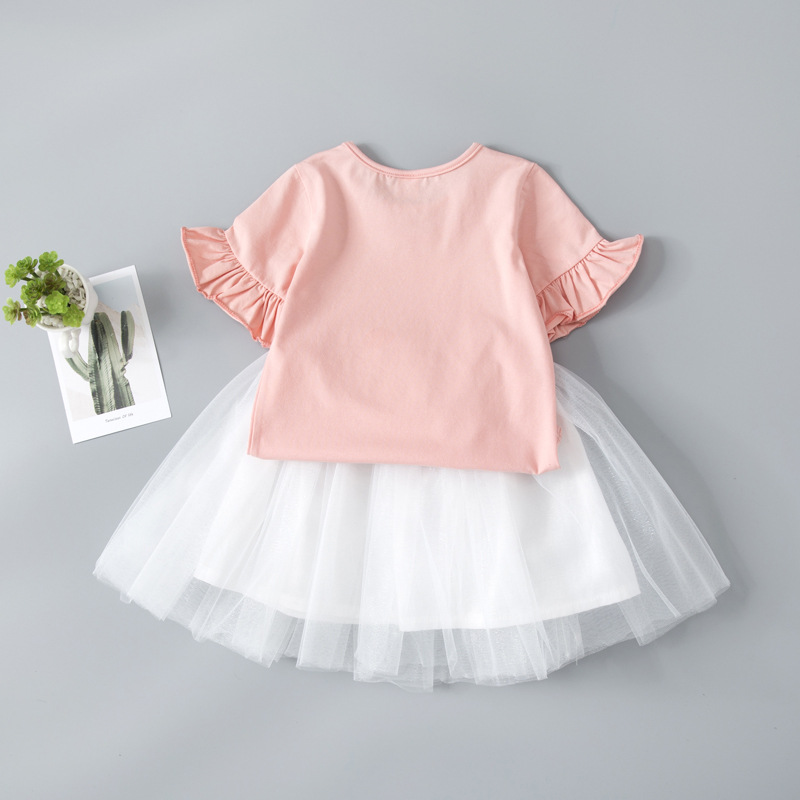 Baby Girl Clothes s Short Sleeve unicorn Print Tops +tutu Skirts Casual Summer Outfit Toddler Kids Girl set