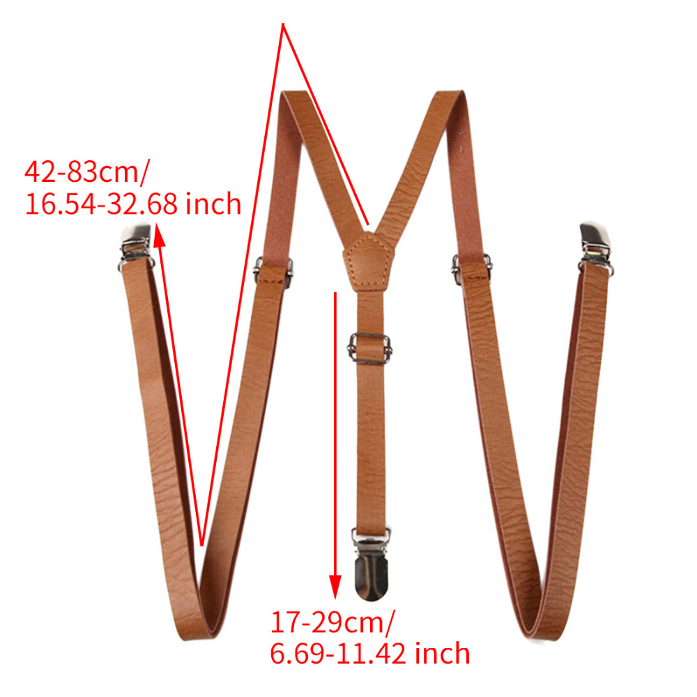 Adult Suspenders Faux Leather Suspender Men Y-Shape Braces Adjustable Clip-On Belt Slim Suspender Pants Jeans Braces