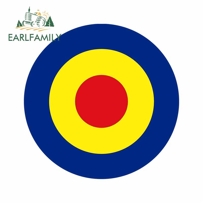 EARLFAMILY 13cm x 13cm Glossy RAF Roundel Car Sticker The Who Mod Target Decal Fuel Tank Cap Stickers Waterproof Car Accessories