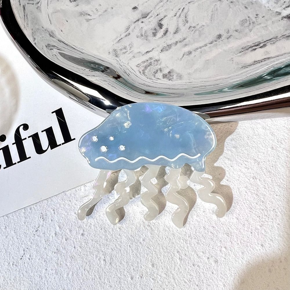 Starfish Acetate Hair Clip Hair Barrettes Acetic Acid Jellyfish Hair Clips for Women Conch Geometry Shape Hairpin for Student