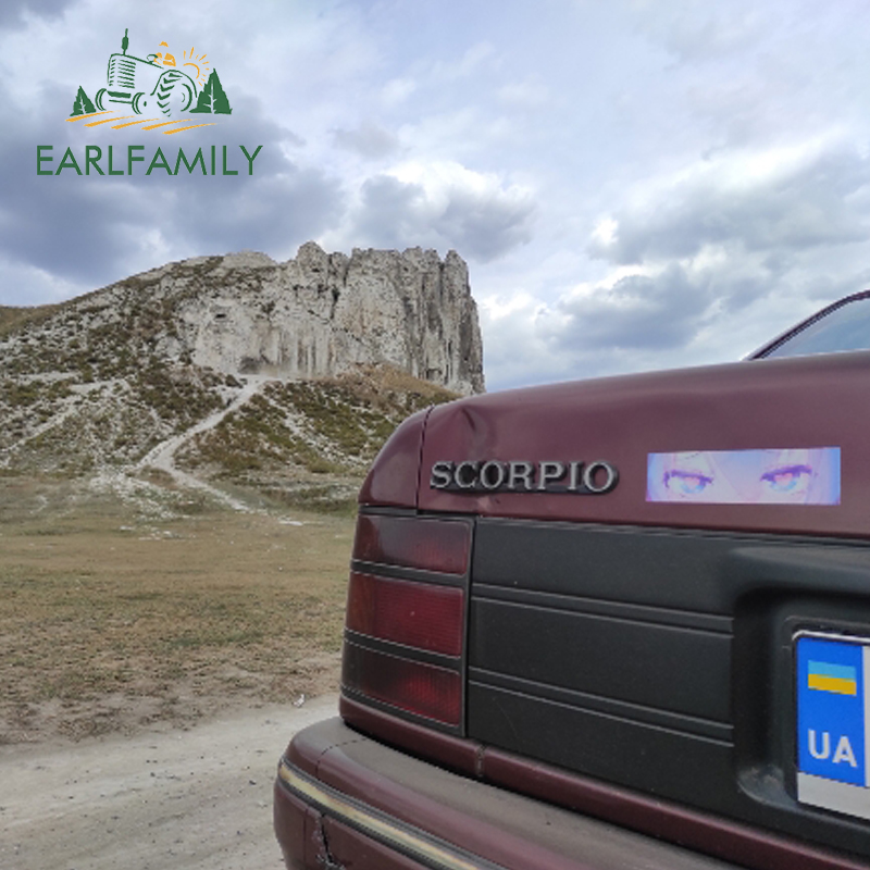 EARLFAMILY Anime Eyes Chibi Slap Car Sticker Senpai Heart Eyes Vinyl Stickers Senpai Please Car Bumper Trunk Decals Classic Peek