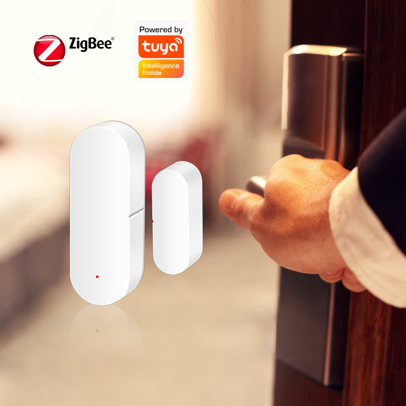Tuya Zigbee Door Window Open Detector Gate Sensor Smart Home Magnetic Garage Door Opening Closing Sensor Security Alarm System