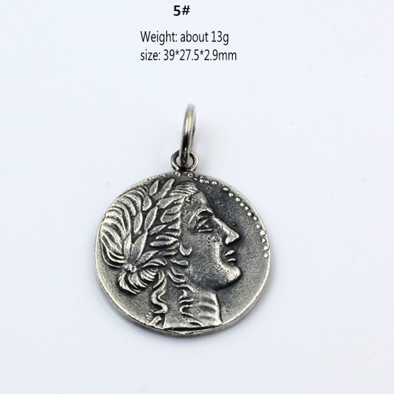 BOCAI New 100% Solid S925 Silver ancient coin Pendant handmade ancient Rome Egypt Greece Silver Currency Man and Woman Pendants