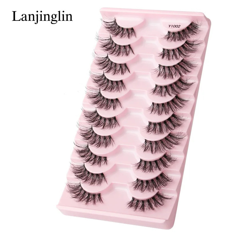 Half Eey Lashes 3/5/10 Pairs Faux Mink Lashes Natural False Eyelashes Wispy Fluffy Eyelash Extension Makeup Half Lashes Tool 240624