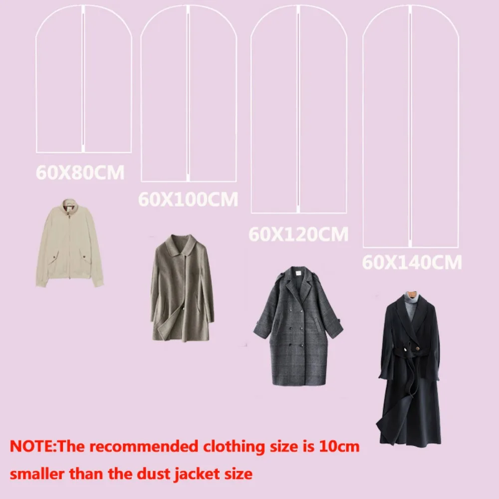 Dust Proof Garment Protector Cover Bag Fully Enclosed Clothe Cover with Zipper Suit Coat Storage Bag Hanging Clothes Storage Bag