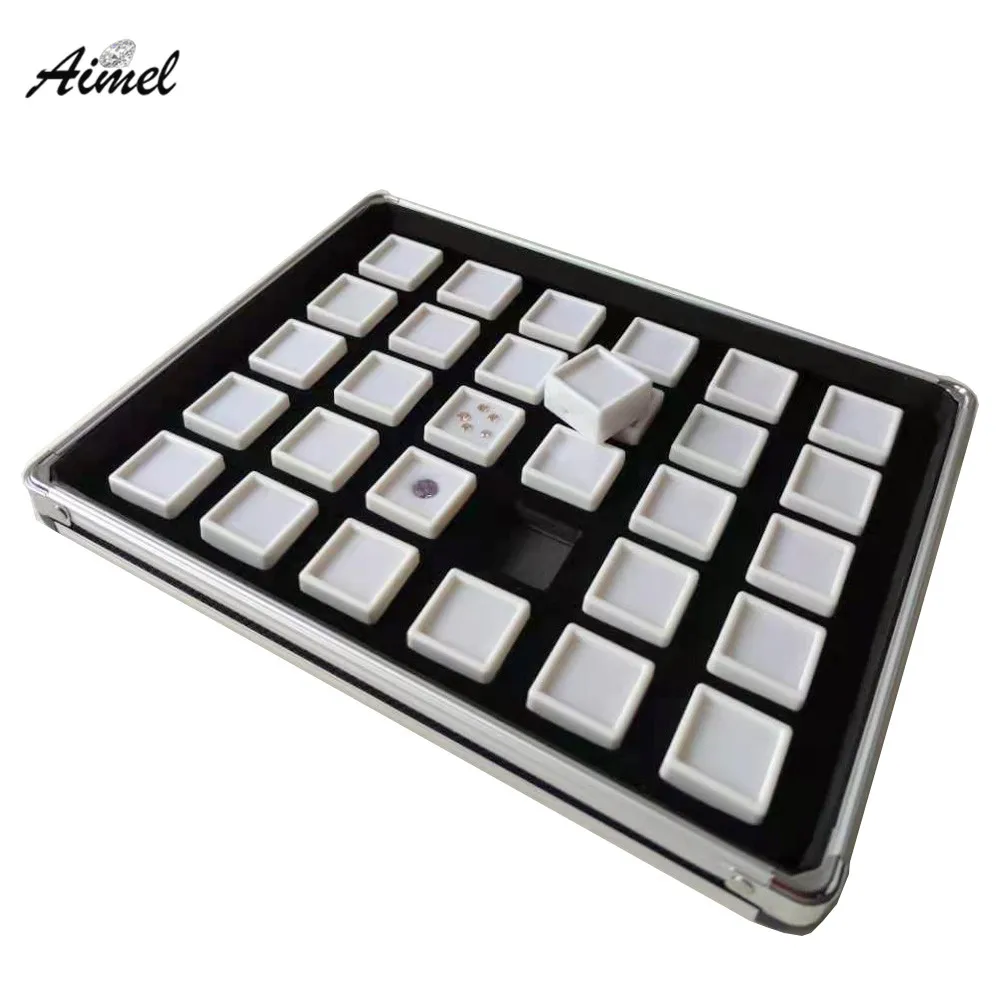 30/20/12 Cells Loose Diamond Display Tray Gemstone Storage Box Necklace Earring Jewelry Organizer Gems Packaging Box