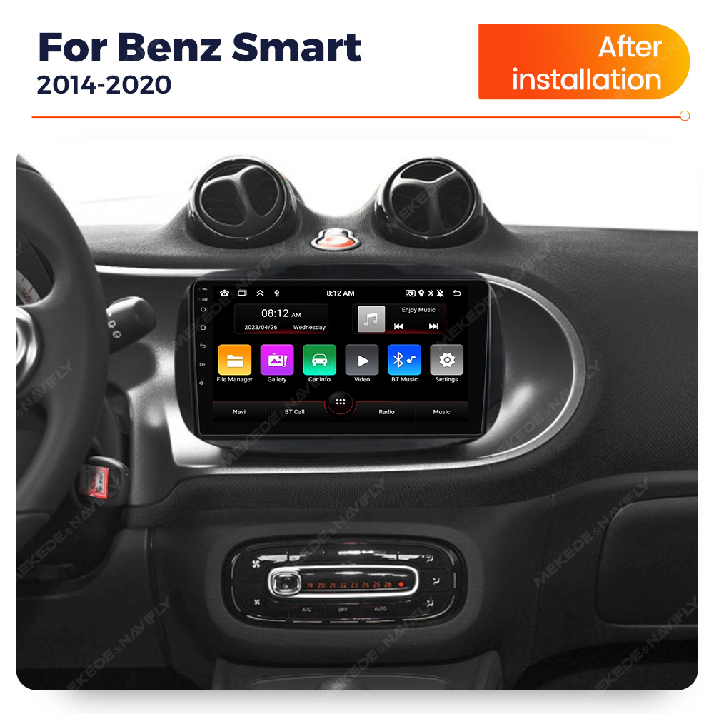 MEKEDE 9 inch Android Radio Car Smart System For Mercedes Benz Smart 453 Fortwo 2014 2015 2016- 2020 Car Stereo IPS Head Unit