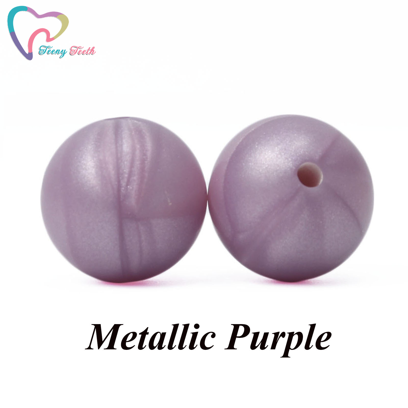 50PCS Marble & Metallic 12/15 MM Silicone Beads Safe Teether Round Baby Teething Chewable Beads For DIY Necklace Accessories Toy