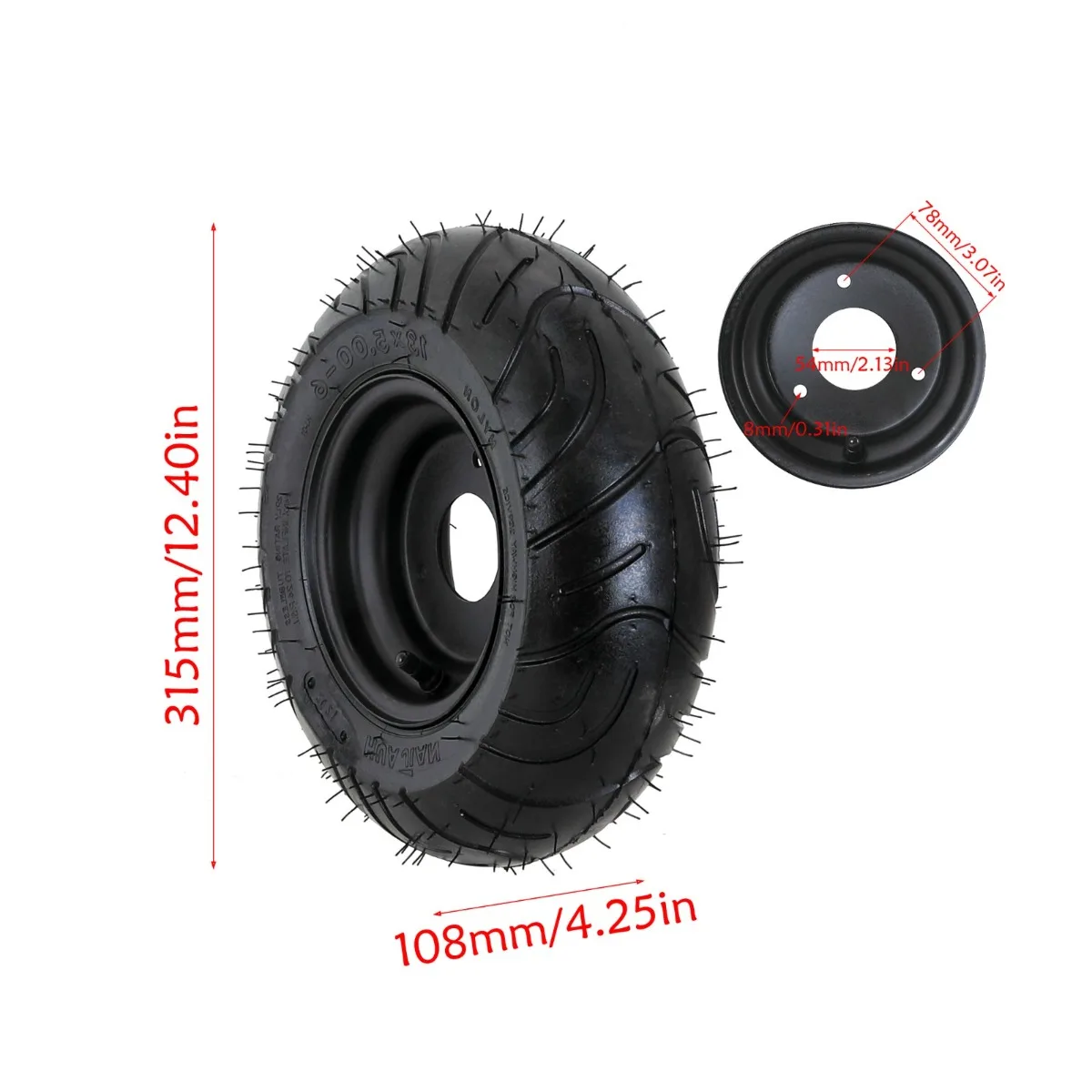 1pc Tire & Wheel Assembly 150cc 200 ATV Quad Go kart