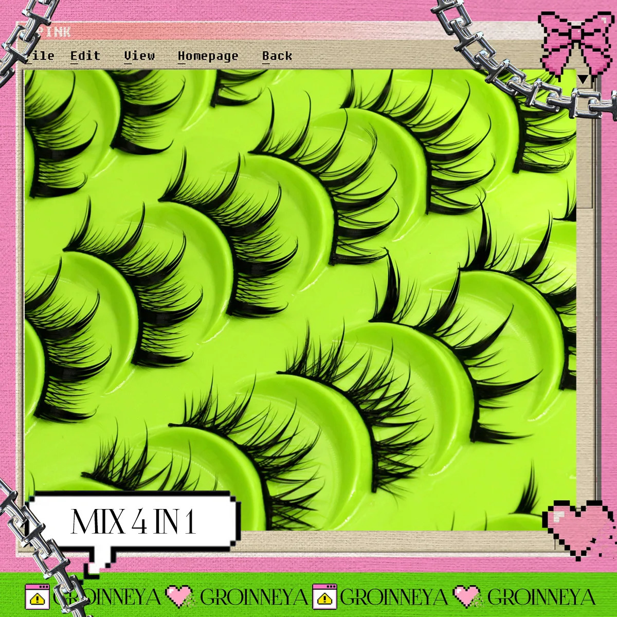 GROINNEYA Manga Lashes 5/7/9/20 Pairs 3D Mink Lashes Natural Eyelashes Soft Cross Wispy False Eyelashes Eyelash Extension 240624